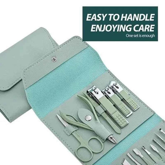 16-piece manicure pedicure set with case - Nail kit