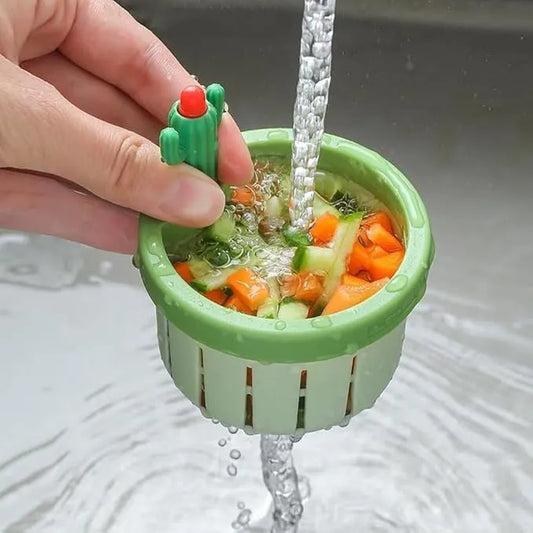 2 pcs Pemium Creative Cactus Design Sink Filter Basket | Multifunctional Kitchen Drain Net Strainer for Food Waste