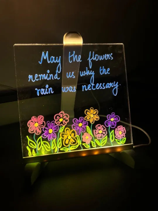 Acrylic LED Board With Colorful Night Light & 7 Neon Pens
