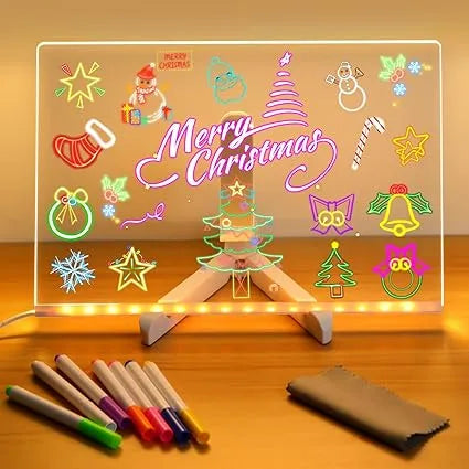 Acrylic LED Board With Colorful Night Light & 7 Neon Pens
