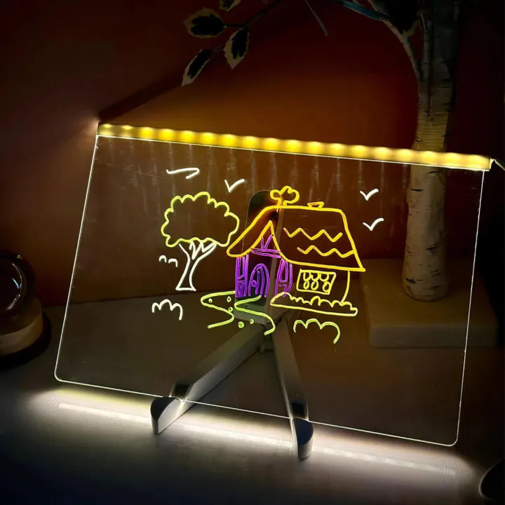Acrylic LED Board With Colorful Night Light & 7 Neon Pens