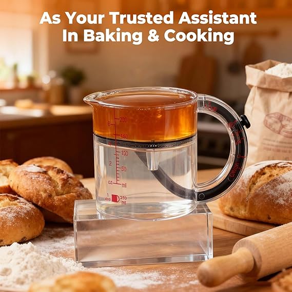 Luxury Precision Kitchen Measuring Cup with Dual Chamber Liquid Separator