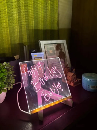 Acrylic LED Board With Colorful Night Light & 7 Neon Pens