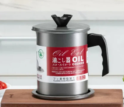 Stainless Steel Oil Filter Pot with Strainer |Kitchen Oil Container