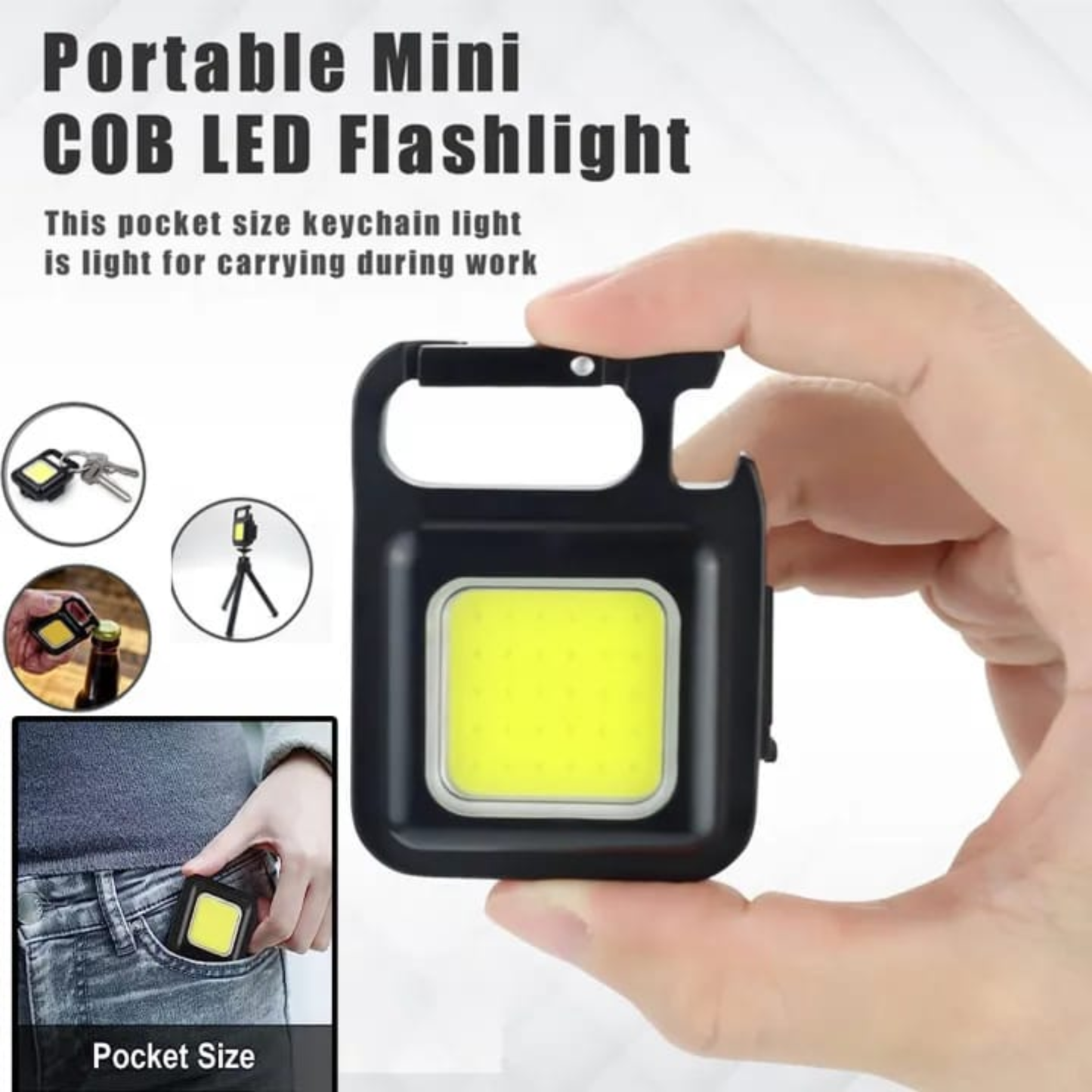 Mini Keychain Flashlights, 4 Light Modes Rechargeable Keychain Light