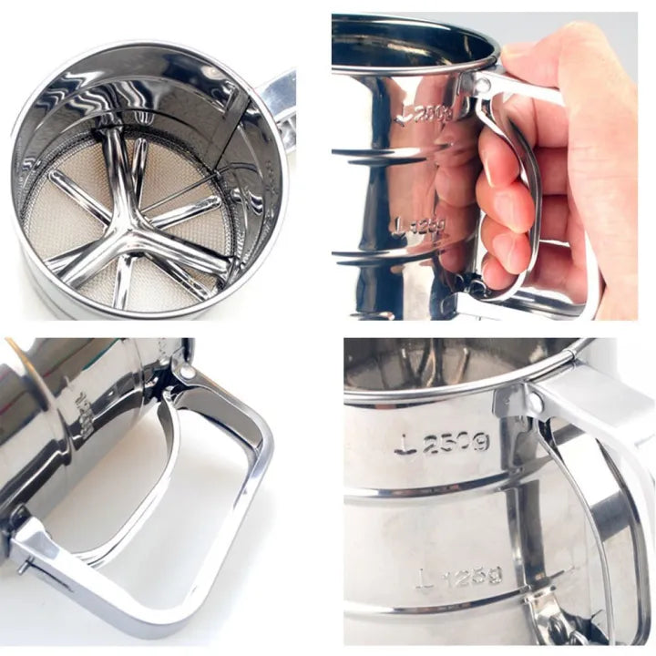 Stainless steel flour sifter strainer