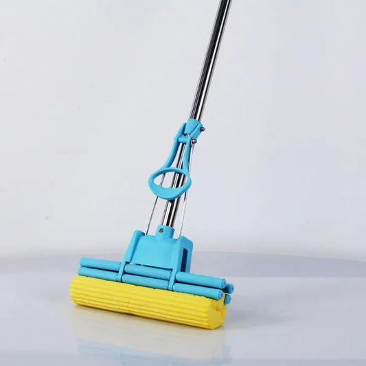 Floor Cleaning Squeeze Mop with Adjustable Telescopic Handle Squeegee Absorber Sponge Mop for Home Kitchen