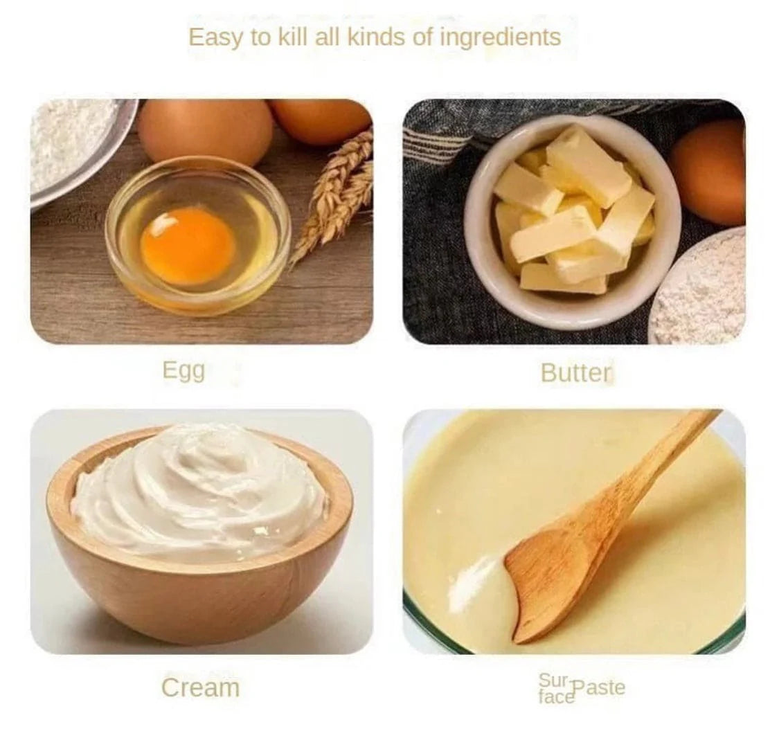 Stainless Steel Hand Push Whisk | Manual Egg Beater & Cream Frother | Self-Rotating Kitchen Hand Mixer for Baking, Coffee, Omelets, Cream & More